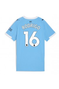 Manchester City Rodri Hernandez #16 Voetbaltruitje Thuis tenue Dames 2025-26 Korte Mouw